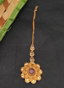 Dark Pink Kundan Maang Tikka Party Wear -C Bazaar Shop dark pink kundan maang tikka hemjs1150ru b