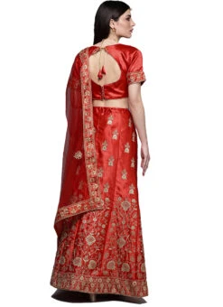 Dark Red Satin Silk Embroidered A Line Lehenga Festive Wear 7 Dark Red Satin Silk Embroidered A Line Lehenga Festive Wear -C Bazaar Shop dark red satin silk embroidered a line lehenga ghsstsktmira7607 b