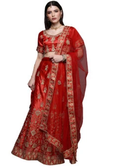 Dark Red Satin Silk Embroidered A Line Lehenga Festive Wear 6 Dark Red Satin Silk Embroidered A Line Lehenga Festive Wear -C Bazaar Shop dark red satin silk embroidered a line lehenga ghsstsktmira7607 u
