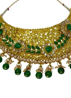 Designer Dark Green Necklace Set Party Wear