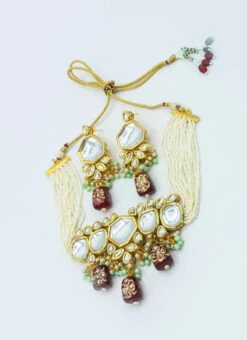 Designer Dark Wine Beads Choker Set Party Wear -C Bazaar Shop designer dark wine beads choker set jynsmni1048 b