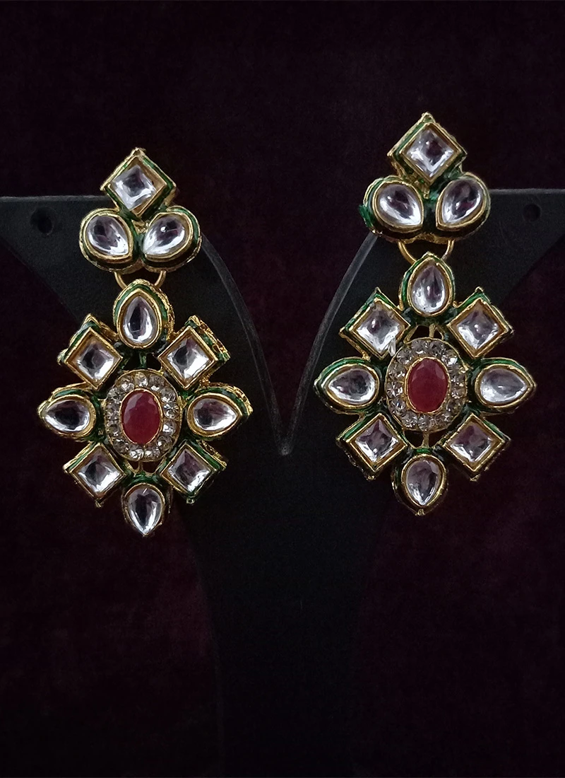 Designer Gajari Pink Long Necklace Set Party Wear 3 Designer Gajari Pink Long Necklace Set Party Wear - Image 3