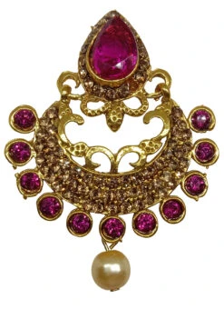 Designer Magenta Dangler Earrings Festive Wear