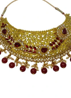 Designer Maroon Necklace Set Party Wear