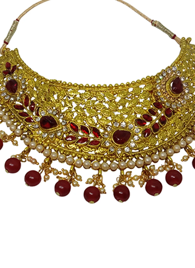 Designer Maroon Necklace Set Party Wear 1 Designer Maroon Necklace Set Party Wear