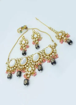 Designer Navy Blue Beads Choker Set Party Wear -C Bazaar Shop designer navy blue beads choker set jynsmni1040 b