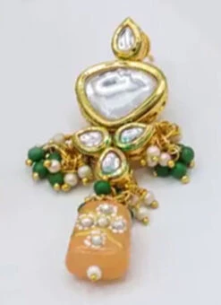 Designer Peach Beads Choker Set Party Wear