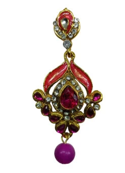 Designer Pink Danglers Earrings Festive Wear