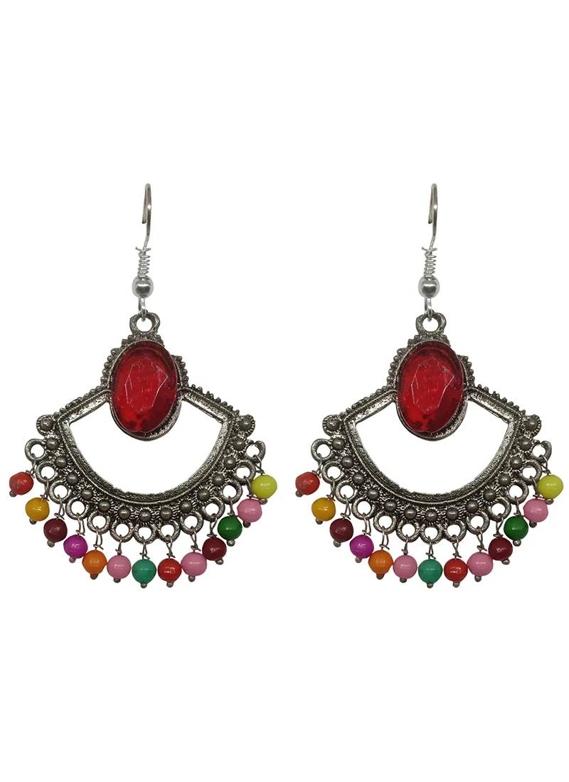 Designer Red Dangler Hook Earrings After Six Wear 3 Designer Red Dangler Hook Earrings After Six Wear - Image 3