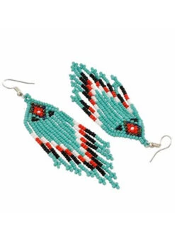 Designer Teal Beads Dangler Hook Earrings After Six Wear -C Bazaar Shop designer teal beads dangler hook earrings ermvf10960 b