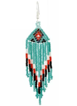 Designer Teal Beads Dangler Hook Earrings After Six Wear