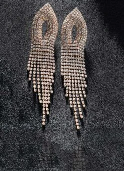 Designer White Stones Danglers Earrings Party Wear -C Bazaar Shop designer white stones danglers earrings erksc12 b