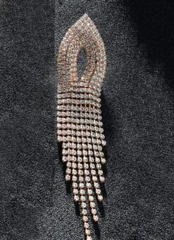 Designer White Stones Danglers Earrings Party Wear