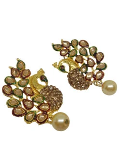Designer White Stud Earrings Festive Wear -C Bazaar Shop designer white stud earrings ermvf10974 b