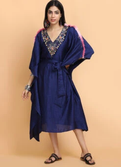 Electric Blue Kaftan Set Party Wear -C Bazaar Shop electric blue kaftan set kfdasct181 u