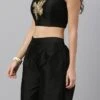 Embroidered Crop Top N Palazzo Bottom With Jacket Festive Wear