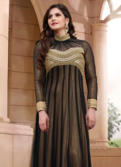 Exquisite Zarine Khan Floor Length Kalidar Suit Wedding Wear -C Bazaar Shop exquisite zarine khan floor length kalidar suit slsmdm1080n b