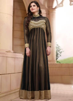Exquisite Zarine Khan Floor Length Kalidar Suit Wedding Wear -C Bazaar Shop exquisite zarine khan floor length kalidar suit slsmdm1080n u