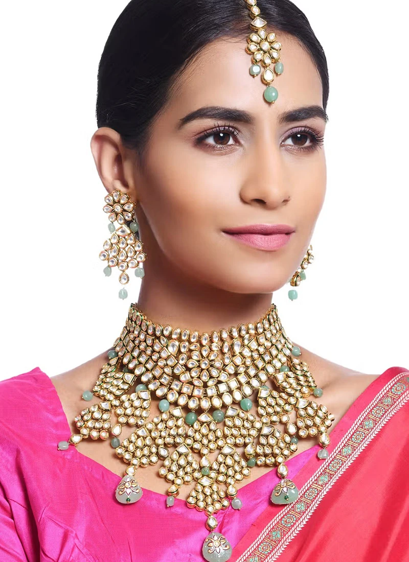 Firozi Green Designer Necklace Set Party Wear 2 Firozi Green Designer Necklace Set Party Wear - Image 2