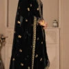 Full Sleeve Black Embroidery Georgette Anarkali Suit Party Wear