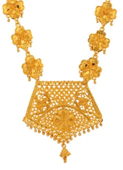 Gold Alloy Choker Necklace Set Festive Wear