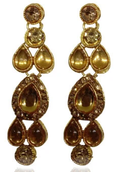 Gold Alloy Danglers Earrings After Six Wear -C Bazaar Shop gold alloy danglers earrings ermvd10829 b