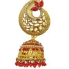 Gold Alloy Jhumka Earrings Festive Wear