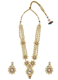Gold Alloy Kundan Necklace Party Wear -C Bazaar Shop gold alloy kundan necklace jysmnikm1177 b