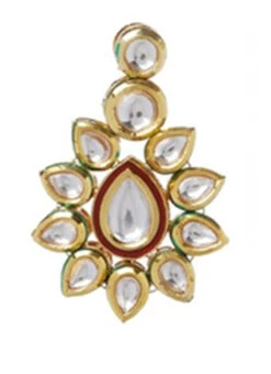 Gold Alloy Kundan Necklace Party Wear