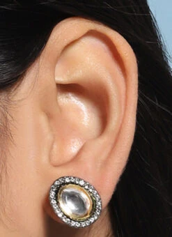 Gold Alloy Studs Party Wear -C Bazaar Shop gold alloy studs erjsrra2219 b