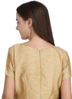 Gold Art Dupion Silk Plain Blouse Festive Wear 7 Gold Art Dupion Silk Plain Blouse Festive Wear -C Bazaar Shop gold art dupion silk plain blouse bldiw21 b