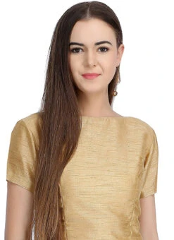 Gold Art Dupion Silk Plain Blouse Festive Wear 6 Gold Art Dupion Silk Plain Blouse Festive Wear -C Bazaar Shop gold art dupion silk plain blouse bldiw21 u