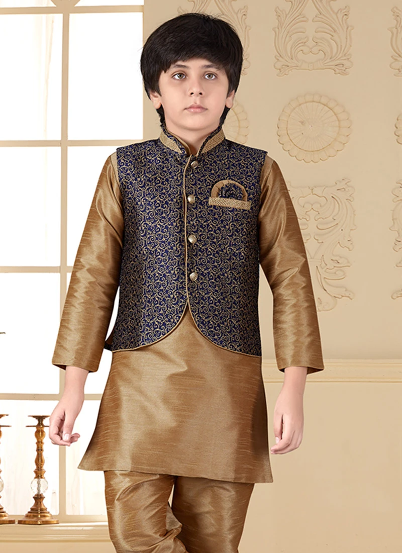 Gold Art Silk Bandi Set 3 Gold Art Silk Bandi Set - Image 3