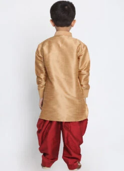 Gold Art Silk Dhoti Set -C Bazaar Shop gold art silk dhoti set kddmf491 b