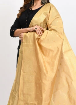 Gold Banarasi Silk Weaving Work Dupatta Work Wear