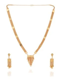 Gold Brass Choker Necklace Set Party Wear -C Bazaar Shop gold brass choker necklace set jysmpf8097 b