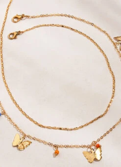 Gold Brass Necklace Party Wear