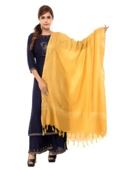 Gold Cotton Slub Weaving Work Dupatta Work Wear -C Bazaar Shop gold cotton slub weaving work dupatta dpdmimfd088 u
