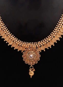 Gold N Beige Necklace Set Festive Wear