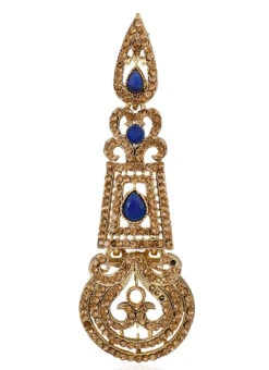 Gold N Blue Danglers Festive Wear