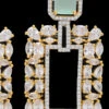 Gold N Dusty Green Stones Alloy Danglers Party Wear