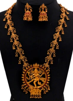 Gold N Pink Necklace Set Festive Wear -C Bazaar Shop gold n maroon necklace set jynsmpf9381 b