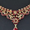 Gold N Maroon Necklace Set Party Wear