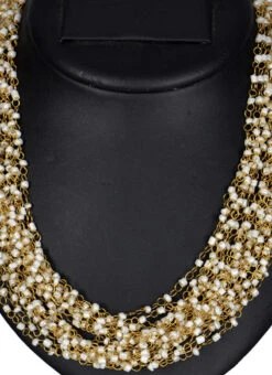 Gold N Off White Necklace Party Wear
