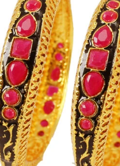 Gold N Pink Bangle Set Wedding Wear