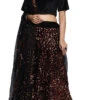 Gold N Red Velvet Sequins A Line Lehenga Festive Wear