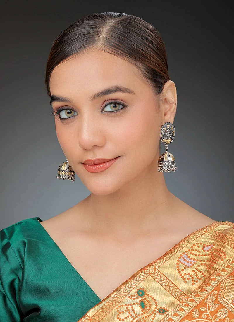 Gold N Silver Jhumka Earrings After Six Wear 2 Gold N Silver Jhumka Earrings After Six Wear - Image 2