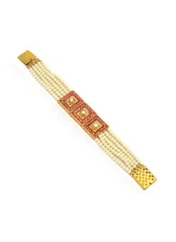 Gold N White Bracelet -C Bazaar Shop gold n white bracelet hjbrjde1264 b