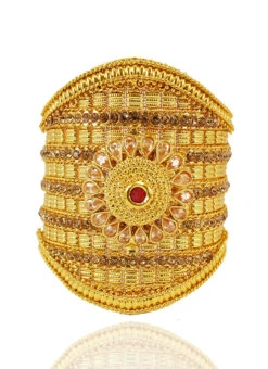 Gold N White Bracelet Wedding Wear 5 Gold N White Bracelet Wedding Wear -C Bazaar Shop gold n white bracelet hjbrmkns0531 b