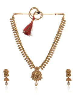 Gold N White Designer Necklace Set Festive Wear -C Bazaar Shop gold n white designer necklace set jyshof80161 b